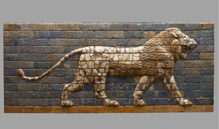 Relief of a standing lion