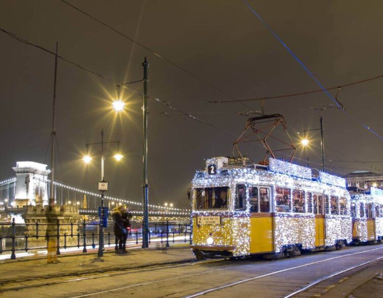 Light Trams Bring Magic To Budapest During the Winter Holidays