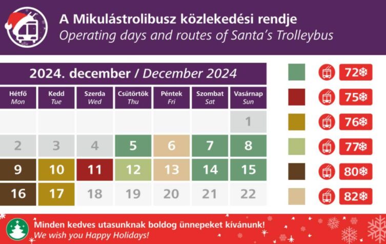 Santa's Trolleybuses Timetable in 2024