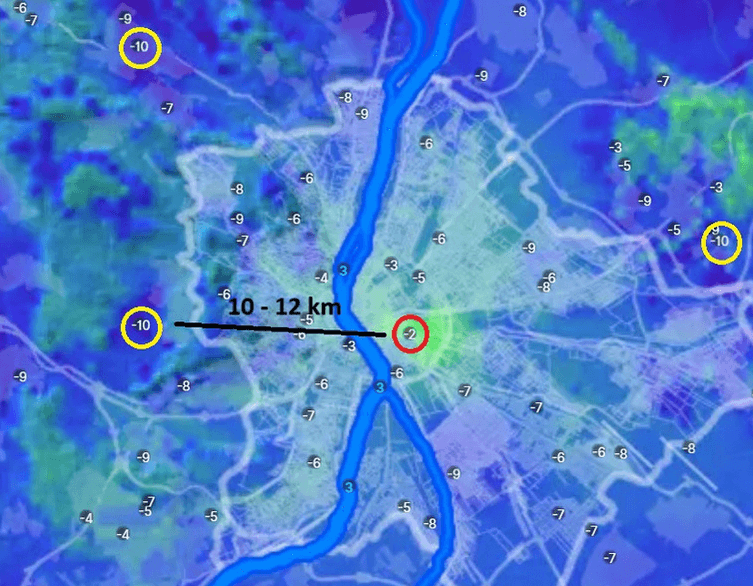 There are significant differences in the temperature in Budapest