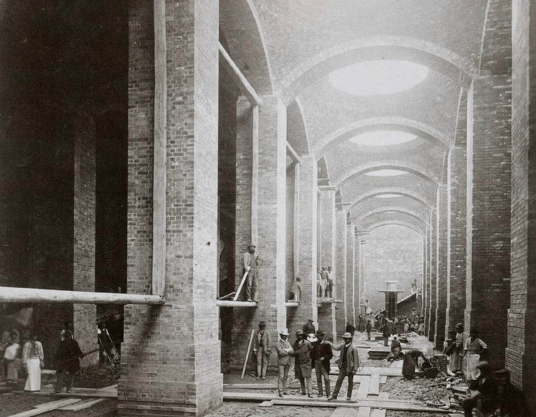 The construction of the Kőbánya Water Reservoir