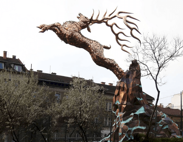 Inktober Budapest Inspiration: The Magical Deer Sculpture