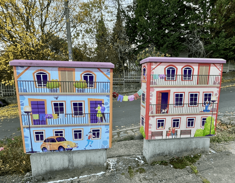 This Budapest Neighborhood Just Turned Ugly Electrical Boxes Into the Cutest Art Installation Ever