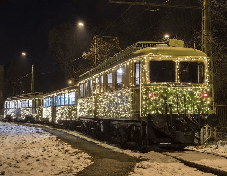 The Festive Glow of Budapest’s Light Suburban Train: A Magical December Ride